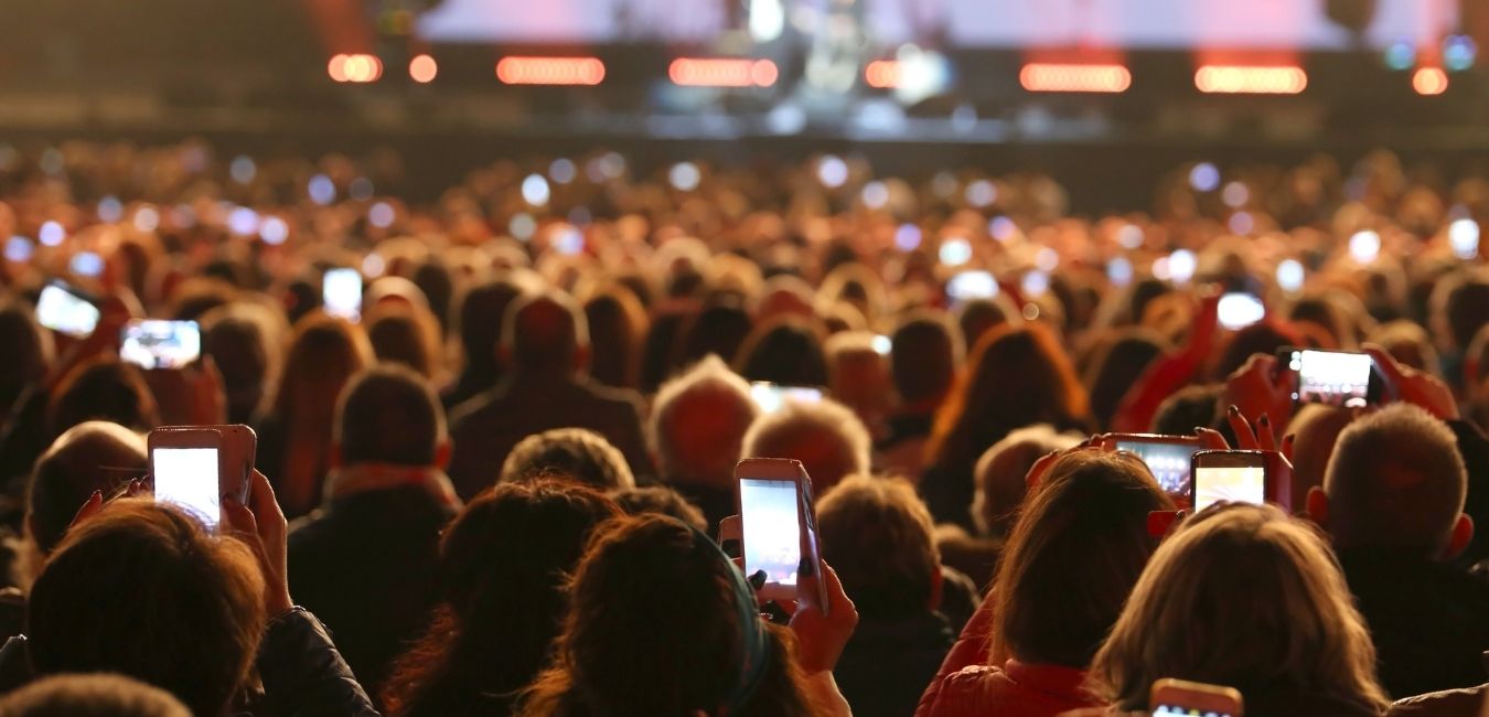 Crowd at Concert holding mobile phones